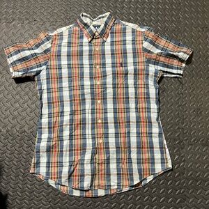 Ralph Lauren Short-Sleeve Plaid Button-Down Shirt - Blue/Red/White